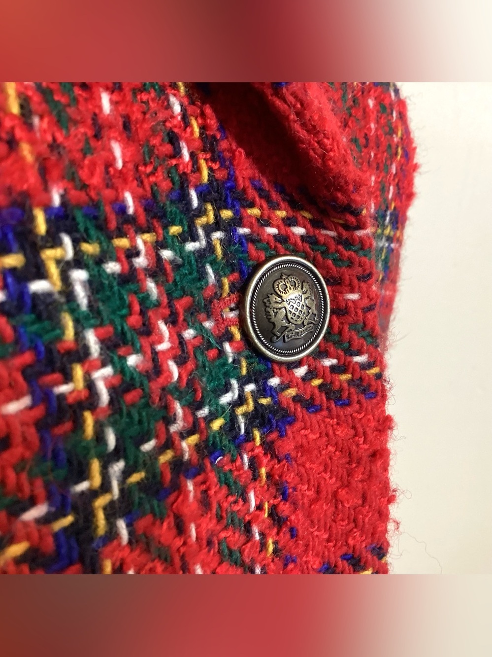 Talbots Plaid Tartan Wool Blend Blazer Jacket 10P - Picture 10 of 16